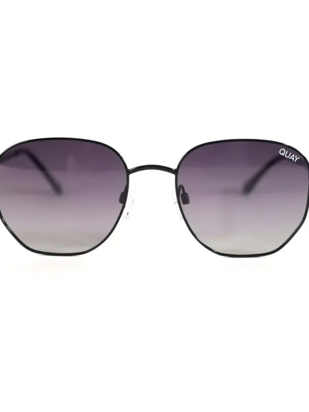 New Quay Unisex Big Time Black Frame / Smoke Lens Round Sunglasses